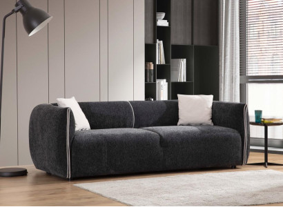 Sofa 3 Seater Luxury Living room Furniture Fabric Couches Three-seater gray new